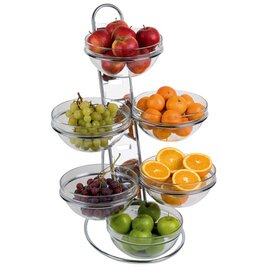 buffet ladder BIG glass plastic | 6 shelves with 6 bowls|1 rack | 390 mm  x 310 mm  H 660 mm product photo