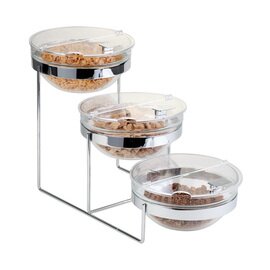 buffet rack SUNDAY glass plastic | 3 shelves with 3 bowls|3 lids|1 rack | 610 mm  x 240 mm  H 350 mm product photo
