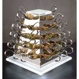 Illuminated buffet pyramid set &quot;Medium&quot;, 48 slots for spoons and 64 holes for skewers, with mains operation product photo