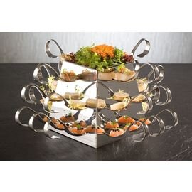 buffet pyramide SMALL stainless steel | 24 slots|18 holes with pyramide|bow|spoon | 170 mm  x 170 mm  H 170 mm product photo