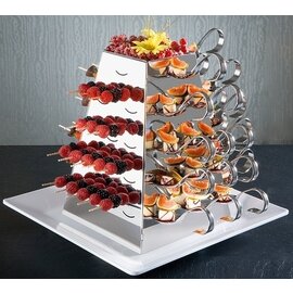 buffet pyramide MEDIUM stainless steel plastic | 48 slots|64 holes with pyramide|turntable|tray |spoon | 370 mm  x 370 mm  H 330 mm product photo