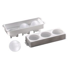 ice ball shaper plastic round 3-cavity  L 235 mm  B 85 mm  H 65 mm product photo