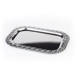 Bufett tray, stainless steel, rectangular, with wine run decorative border, ca. 42 x 31 cm product photo