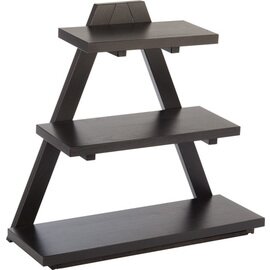 buffet rack TRIANGLE wood wenge coloured | 3 shelves | 530 mm  x 210 mm  H 500 mm product photo