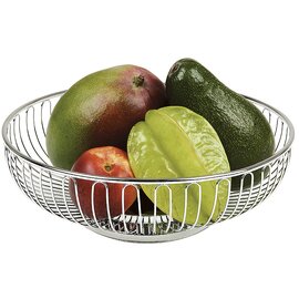 Bread and fruit basket, metal chrome-plated, round, approx. Ø 25,5 x H 9 cm product photo