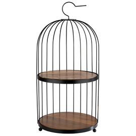 buffet rack BIRDCAGE acacia wood black brown Ø 260 mm H 540 mm product photo