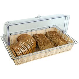 buffet basket GN 1/1 plastic transparent beige with roll top cover 565 mm  x 360 mm product photo