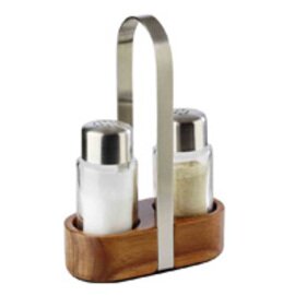 cruet WOOD • salt|pepper glass stainless steel wood H 170 mm product photo