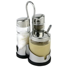 cruet ECONOMIC • salt|pepper|mustard glass stainless steel H 120 mm product photo