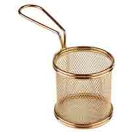 serving frying basket SNACKHOLDER golden coloured  Ø 80 mm  H 75 mm handle length 95 mm product photo