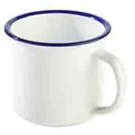 mug ENAMELWARE blue white 35 cl colored rim  H 80 mm product photo