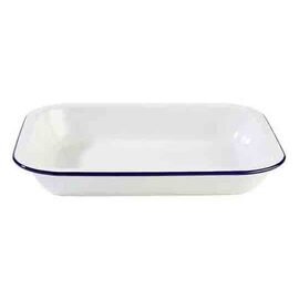 bowl ENAMELWARE 1900 ml metal steel sheet white blue rim  L 280 mm  B 230 mm  H 45 mm product photo