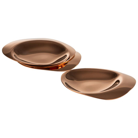 plate Set of 4 PEBBLES stainless steel copper coloured | 85 mm x 80 mm product photo