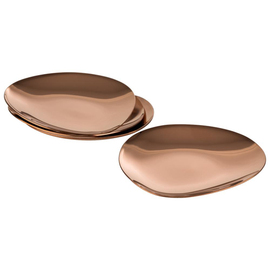 plate Set of 4 PEBBLES stainless steel copper coloured | 90 mm x 90 mm product photo
