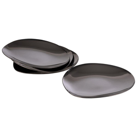 plate Set of 4 PEBBLES stainless steel black | 90 mm x 90 mm product photo