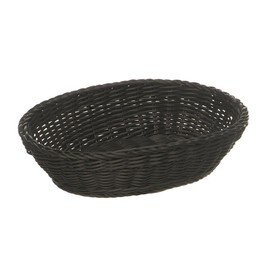 basket plastic black oval 250 mm  x 190 mm  H 65 mm product photo