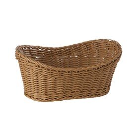 basket plastic brown oval 295 mm  x 205 mm  H 130 mm product photo