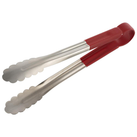 universal tongs stainless steel red L 300 mm product photo