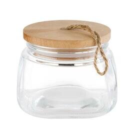 storage jar WOODY glass 1 ltr with lid  L 140 mm  B 140 mm  H 110 mm product photo