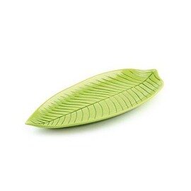 leaf-shaped bowl NATURAL COLLECTION plastic green oval  L 360 mm  x 160 mm  H 30 mm product photo