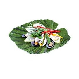 palm leaf shaped bowl NATURAL COLLECTION plastic green 350 mm  x 340 mm  H 45 mm product photo