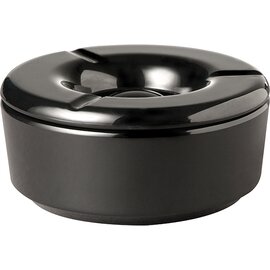 Wind ashtray CASUAL with windproof lid plastic black Ø 115 mm H 50 mm
