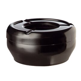 Wind ashtray CASUAL with windproof lid plastic black  Ø 100 mm  H 40 mm product photo