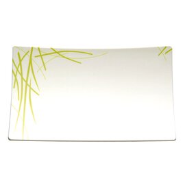 GN Tray &quot;Asia Line&quot;, GN 1/4, 26,5 x 16,2 cm, height 2,8 cm, white with decor green product photo