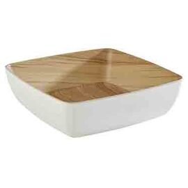 bowl FRIDA 2650 ml melamine brown white wood look inside 250 mm  x 250 mm  H 75 mm product photo