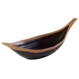leaf-shaped bowl CROCKER 0.65 ltr 420 mm x 140 mm melamine terracotta | black H 95 mm product photo