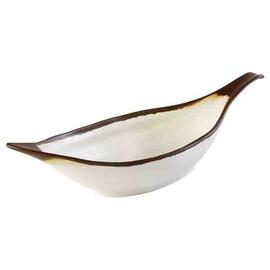 leaf-shaped bowl CROCKER 0.65 ltr 420 mm x 140 mm melamine white | brown H 95 mm product photo