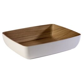 bowl FRIDA 4000 ml melamine brown white wood look inside 325 mm  x 265 mm  H 75 mm product photo