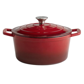Cooking pot with lid 5 STARS cast aluminium red 4 ltr product photo