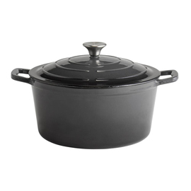Cooking pot with lid 5 STARS cast aluminium black 6 ltr product photo