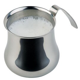 Milk frother / jug, stainless steel, polished outside, frosted inside, dishwasher safe, Ø 9,5 x H 10,5 cm, capacity: 0,6 ltr. product photo
