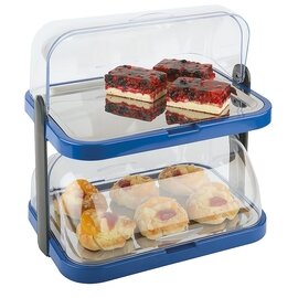 CLEARANCE | buffet showcase DOPPELDECKER 9-part plastic stainless steel blue  L 440 mm  B 320 mm  H 440 mm product photo