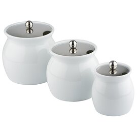 dressing pot with lid 2000 ml stainless steel porcelain round Ø 170 mm H 150 mm product photo