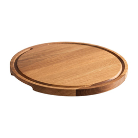 serving board PIZZA Ø 340 mm | oak wood oiled with juice rim | 2 recessed grips product photo