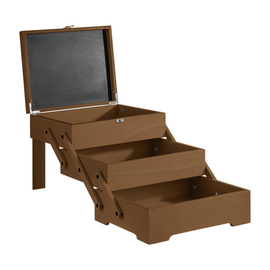 buffet box SEWING BASKET oak wood dark GN 1/2 3-stage product photo