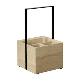 table caddy VALO | 3 compartments | oak wood with metal grip product photo