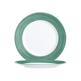 plate flat Ø 155 mm BRUSH DARK GREEN tempered glass product photo