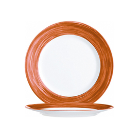 plate flat Ø 155 mm BRUSH TERRACOTTA tempered glass product photo