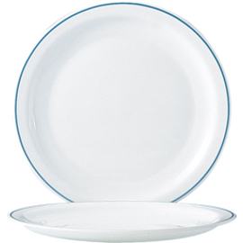 plate HOTELIERE DELFT | tempered glass blue white | double edge line  Ø 258 mm product photo