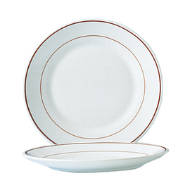 plate RESTAURANT BORDEAUX | tempered glass white red | red rim line  Ø 155 mm product photo