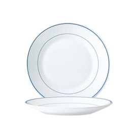 dessert plate RESTAURANT DELFT | tempered glass blue white | double edge line  Ø 195 mm product photo
