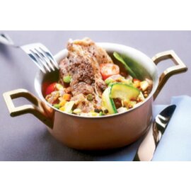 mini cooking pot 0.7 ltr stainless steel copper 1.2 mm  Ø 120 mm  H 60 mm  | brass handles product photo