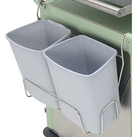 Set of 2 waste bins with stainless steel holder, LxWxH outside: 240 x 190 x 300 mm, content: 10 l product photo