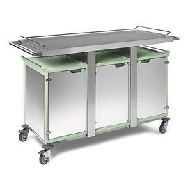 breakfast trolley 3 x 6 GN1/1  • steel coloured doors  • stainless steel cladding product photo