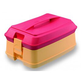 individual food carrier red yellow | 2 compartments  | 355 mm  x 241 mm  H 479 mm product photo