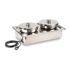 chafing dish removable lid with 2 pots 230 volts 700 watts  L 545 mm  H 220 mm product photo